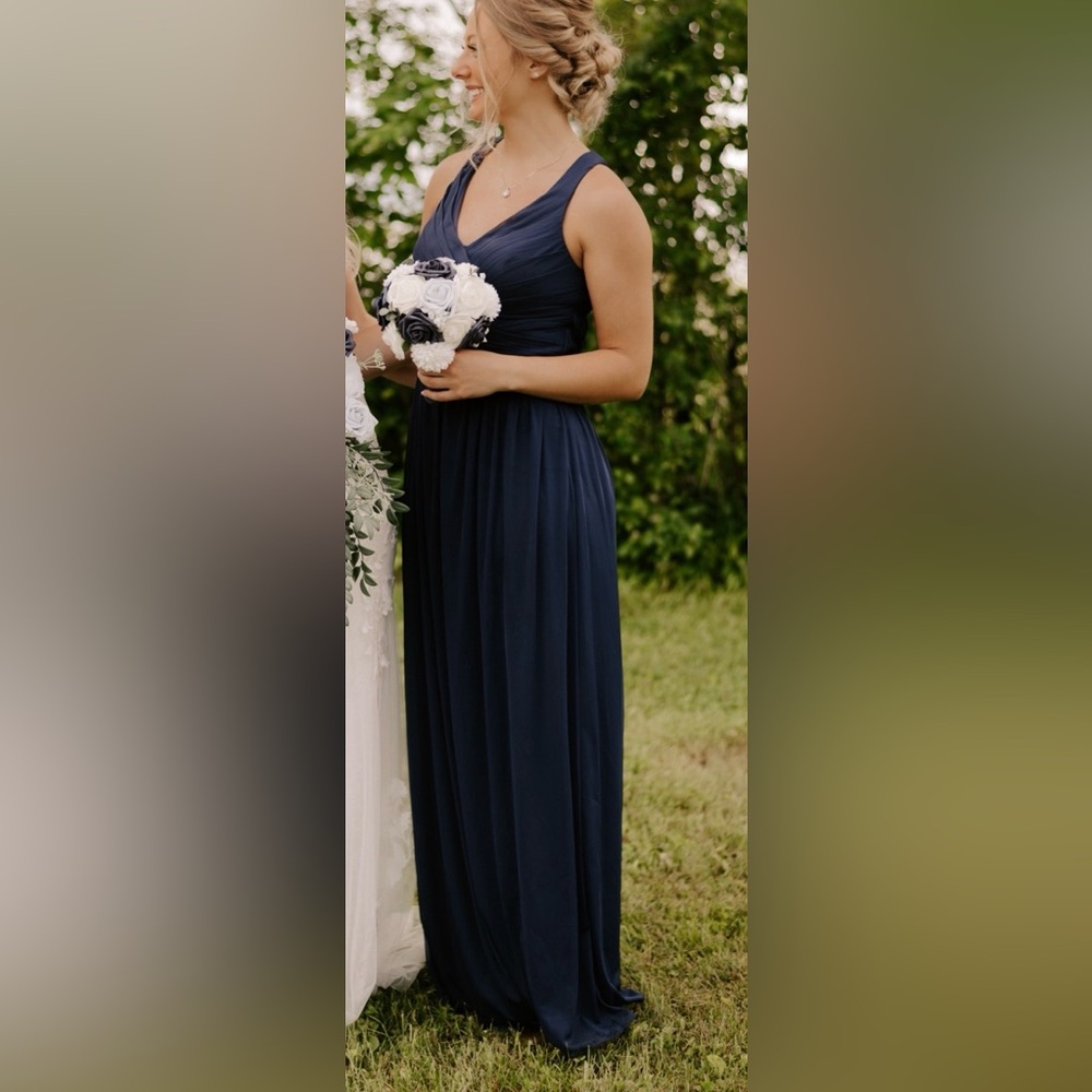 David’s Bridal Marine Bridesmaid Dress (Size 4)